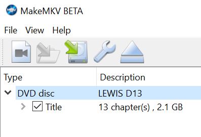 MakeMKV sees only 1 file