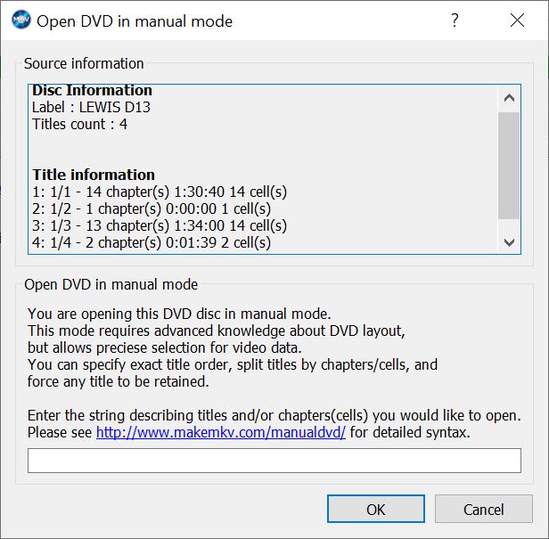 Make MKV Manual mode sees 4 files