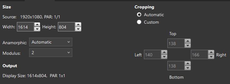 source 1920x1080 par 1/1, width 1614x804. automatic everything.