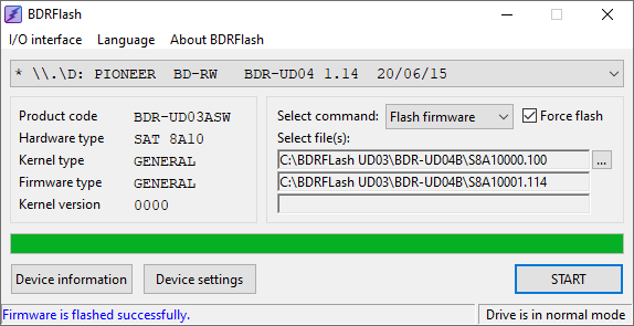 BDRFlash screenshot