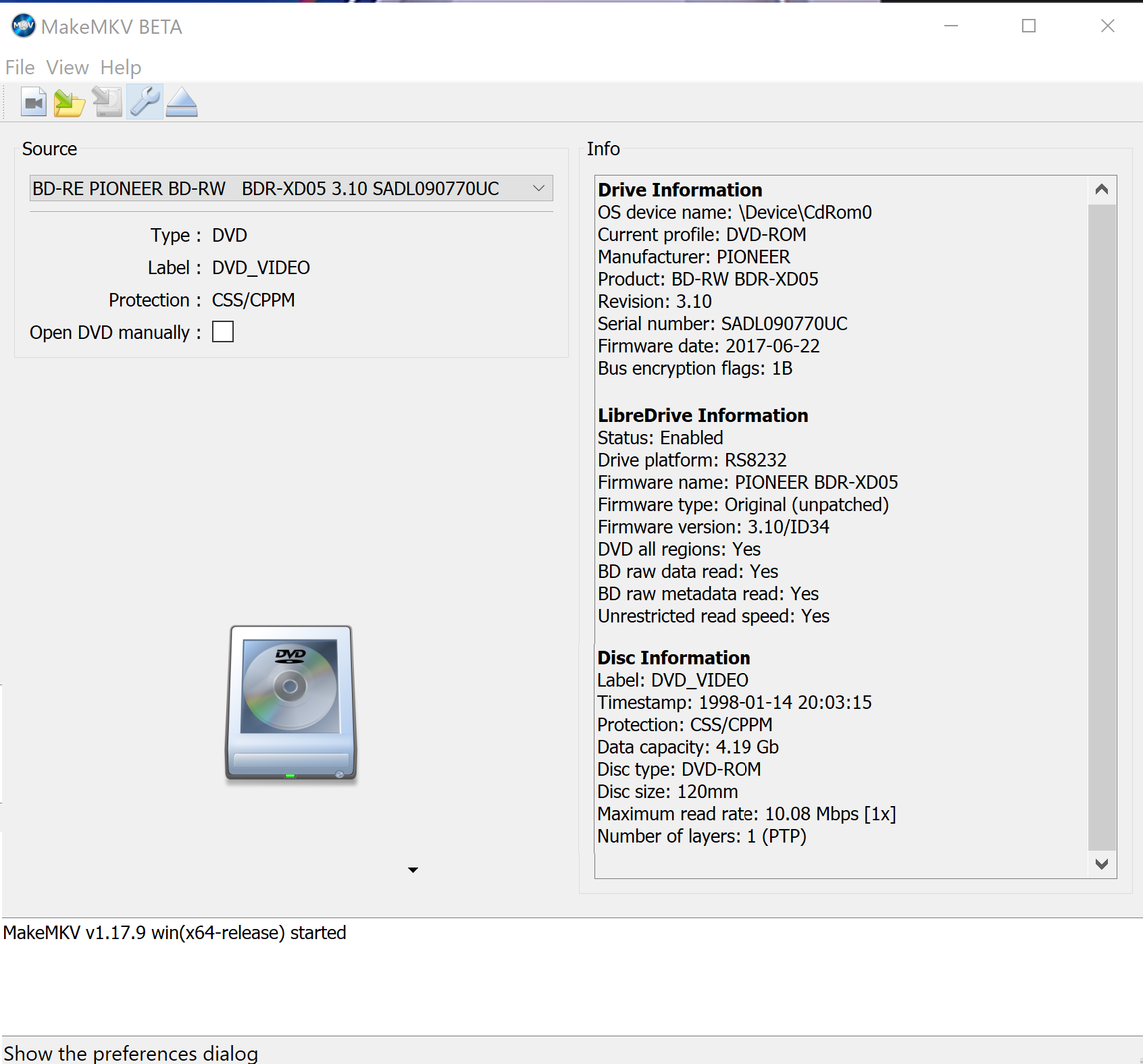 Disc information