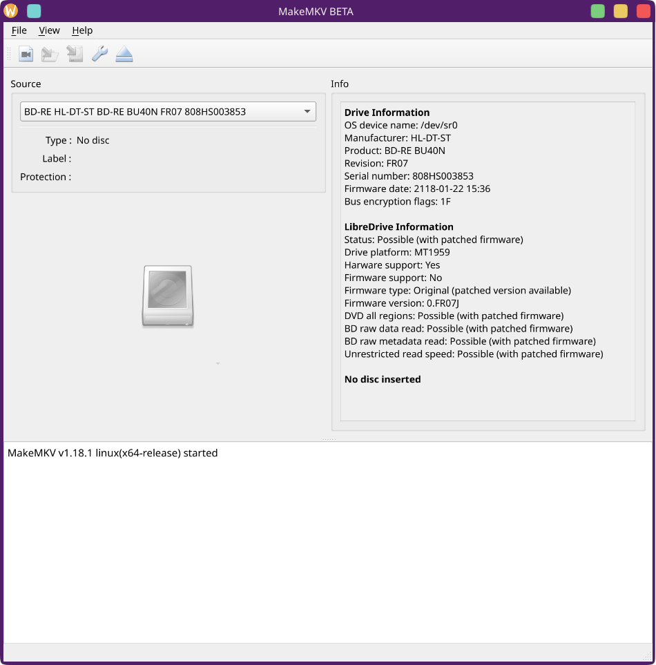 makemkv gui information