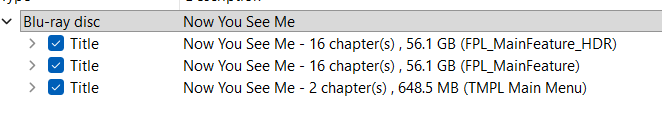 Versions on disc